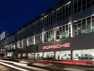 PROJECTO_Centro PORSCHE LISBOA | Lisboa | PT, OW ARQUITECTOS lda | simplicity works OW ARQUITECTOS lda | simplicity works Ticari alanlar Metal