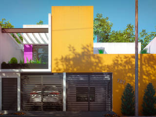 Casa Centenario, Laboratorio Mexicano de Arquitectura Laboratorio Mexicano de Arquitectura Minimalist house Concrete Yellow