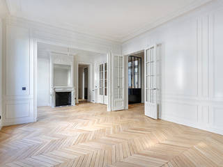 Appartement de 220 m2 - Paris 17e, AD9 Agencement AD9 Agencement モダンデザインの リビング