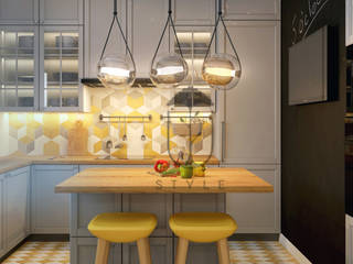 Loft and interior in minimalist style, YOUSUPOVA YOUSUPOVA Minimalist kitchen