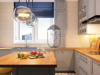 Loft and interior in minimalist style, YOUSUPOVA YOUSUPOVA Minimalist kitchen