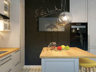Loft and interior in minimalist style, YOUSUPOVA YOUSUPOVA Kitchen
