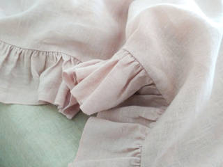Постельное белье из льна «Изящность»., Flaxeco Flaxeco Country style bedroom Flax/Linen Pink