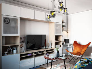 Скандинавские мотивы, dp_interior dp_interior Scandinavian style living room Chipboard