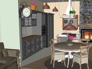 Appartamento Stile Shabby Chic Rustico, T_C_Interior_Design___ T_C_Interior_Design___ Rustic style dining room