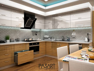 BAĞÇEŞME PROJE 3D GÖRSELLER, PASART DESİGN PASART DESİGN Cuisine classique Bois Effet bois