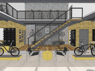 Projeto Comercial - Planeta Bike, Fred Brito Arquitetura Fred Brito Arquitetura Espacios comerciales