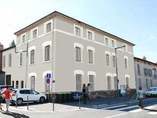 Cour intérieure - Caluire (69), Axel Monthioux Axel Monthioux Moderne Fenster & Türen