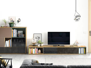 ON BOOK, VIVE VIVE Moderne Wohnzimmer Holz Holznachbildung TV- und Mediamöbel