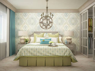 Спальня "Cinta oriental", Студия дизайна Дарьи Одарюк Студия дизайна Дарьи Одарюк Kamar Tidur Gaya Mediteran