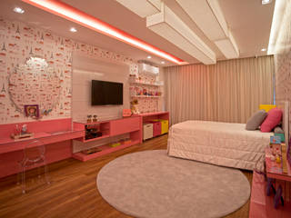 Quarto Menina, Lana Rocha Interiores Lana Rocha Interiores Modern style bedroom Pink