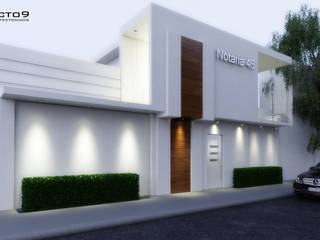 NOTARIA, arquitecto9.com arquitecto9.com Minimalistische Häuser Beton Weiß