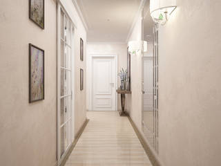 Холл "Gloria" , Студия дизайна Дарьи Одарюк Студия дизайна Дарьи Одарюк Classic style corridor, hallway and stairs