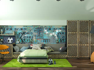 Комната для подростка "Sport", Студия дизайна Дарьи Одарюк Студия дизайна Дарьи Одарюк Kamar Bayi/Anak Modern