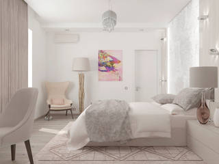 Спальня "Panneaux de fleurs" vol. 3, Студия дизайна Дарьи Одарюк Студия дизайна Дарьи Одарюк Modern style bedroom