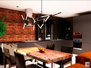 Дизайн проект дома в стиле лофт, GM-interior GM-interior Phòng khách phong cách công nghiệp