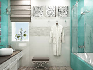 Ванная комната "Turchese", Студия дизайна Дарьи Одарюк Студия дизайна Дарьи Одарюк Kamar Mandi Modern