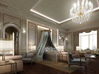Exploring Luxurious Homes : French Style Bedroom Design, IONS DESIGN IONS DESIGN Klasyczna sypialnia Miedź/Brąz/Mosiądz Wielokolorowy