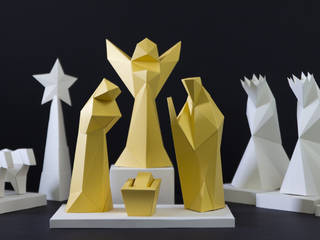 Origami Weihnachtskrippe, PaperShape UG (haftungsbeschränkt) & Co. KG PaperShape UG (haftungsbeschränkt) & Co. KG Moderne woonkamers