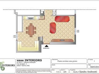 IPOTESI DI ARREDAMENTO ZONA LIVING, Esse Interiors Esse Interiors クラシックデザインの リビング