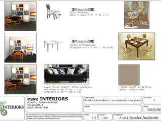 IPOTESI DI ARREDAMENTO ZONA LIVING, Esse Interiors Esse Interiors クラシックデザインの リビング