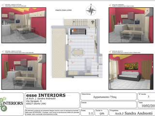 Appartamento 75mq, Esse Interiors Esse Interiors モダンデザインの リビング