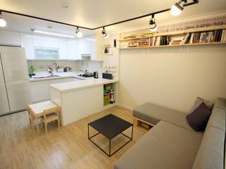 책이 가득한 24평 아파트 홈스타일링, homelatte homelatte Salon minimaliste