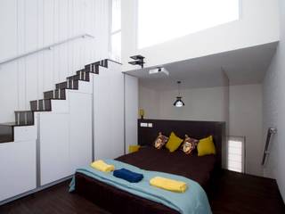The Bedroom Urban Shaastra Minimalist bedroom Bedroom,Stairs,India,Chennai,urbanshaastra,smallspaces