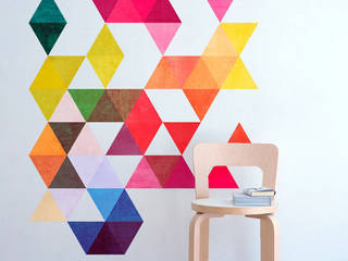 Nursery - Mid Century Style with Multi Colored Triangles Mid Century, MOONWALLSTICKERS.COM MOONWALLSTICKERS.COM