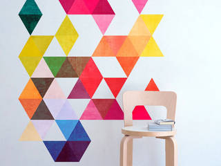 Nursery - Mid Century Style with Multi Colored Triangles Mid Century MOONWALLSTICKERS.COM