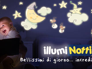 Come addormentare un neonato? Ti aiutano gli IllumiNotti®: gli stickers murali che decorano di giorno e si illuminano di notte, LeoStickers® LeoStickers® Dormitorios infantiles de estilo ecléctico