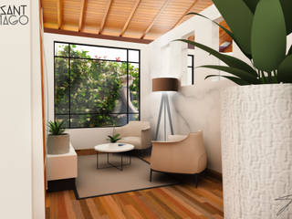 Proyecto MH, SANT1AGO arquitectura y diseño SANT1AGO arquitectura y diseño Minimalist living room White
