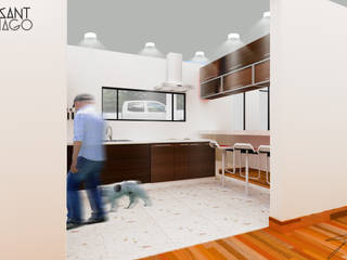 Proyecto MH, SANT1AGO arquitectura y diseño SANT1AGO arquitectura y diseño Cocinas minimalistas Blanco