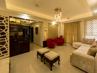 Home at Vishrantwadi, Navmiti Designs Navmiti Designs 모던스타일 거실