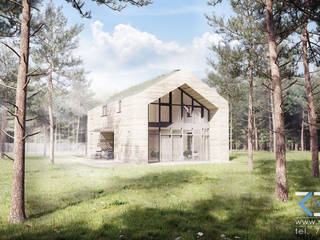 Indywidualny dom jednorodzinny w Lesie, RESE Architekci Biuro Projektowe RESE Architekci Biuro Projektowe منازل خشب Wood effect