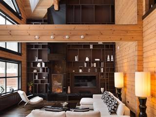 Интерьер деревянного особняка в подмосковном посёлке "Никольские озера", LOFTING LOFTING Eclectic style living room