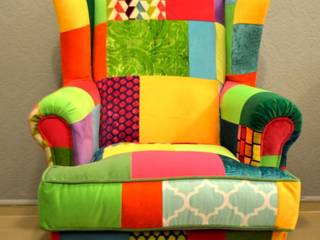 Patchwork Chair , Juicy Colors Juicy Colors Moderne Wohnzimmer Baumwolle Rot