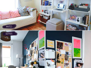 ANTES E DEPOIS: HOME OFFICE, Casa de Valentina Casa de Valentina مساحات تجارية Office spaces & stores