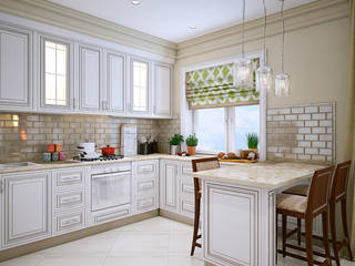 Дом в Заречье, Алина Насонова Алина Насонова Kitchen Beige