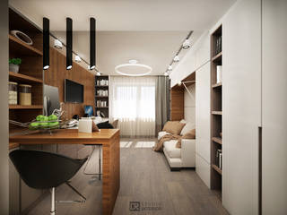 Квартира 25 м2, г.Москва,Коломенская набережная, DesignRush DesignRush Modern Bedroom