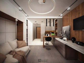 Квартира 25 м2, г.Москва,Коломенская набережная, DesignRush DesignRush Modern Living Room