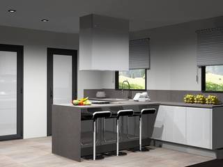 Cozinhas funcionais, Amplitude - Mobiliário lda Amplitude - Mobiliário lda Cozinhas modernas MDF Branco