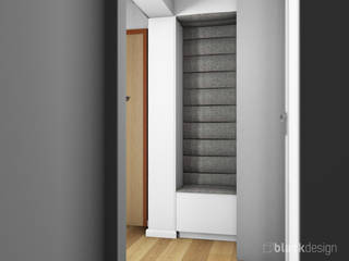 Hol / przdpokój / tapicerowane siedzisko, black design black design industrial style corridor, hallway & stairs Wood Wood effect