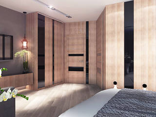 Bedroom parents. apartment building, Your royal design Your royal design Minimalist bedroom Wood Brown