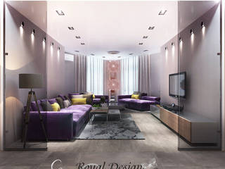 The total area. living room and hall, Your royal design Your royal design モダンデザインの リビング