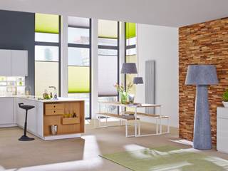 Holzpaneele - Holz Design, Rimini Baustoffe GmbH Rimini Baustoffe GmbH 地中海デザインの リビング 木