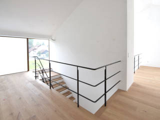 HOE - Flur/Treppenhaus Spandri Wiedemann Architekten Modern Corridor, Hallway and Staircase Iron/Steel Fenster,Holz,Vorrichtung,Bodenbelag,Holzbeize,Boden,Saal,Laminatboden,Hartholz,Gebäude