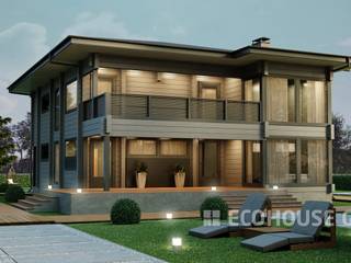 Крокус, EcoHouse Group EcoHouse Group Casas de estilo minimalista Madera Acabado en madera