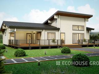 Клевер макси, EcoHouse Group EcoHouse Group Casas de estilo escandinavo Madera Acabado en madera