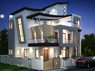 SADHWANI BUNGALOW, 1 Square Designs 1 Square Designs Casas modernas